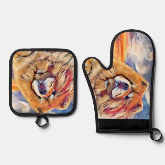 GOUDEN MEISJE chow Ovenwant & Pannenlap Set (Voorkant)