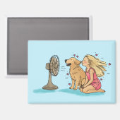 Gouden Meisje Fan Magneet (Voorkant / Achterkant)
