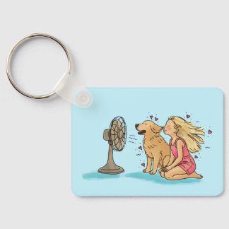 Gouden Meisje Fan Sleutelhanger
