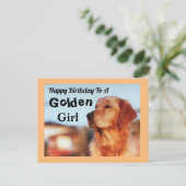 Gouden Meisje Gefeliciteerd Gouden Retriever Briefkaart (Staand voorkant)