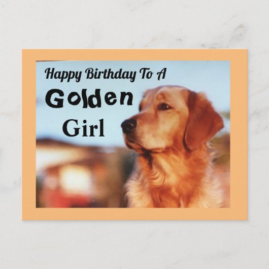 Gouden Meisje Gefeliciteerd Gouden Retriever Briefkaart (Voorkant)