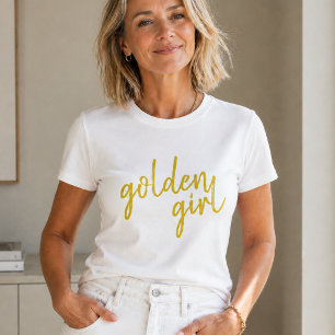 Gouden Meisje   Modern Goud Schrift T-shirt