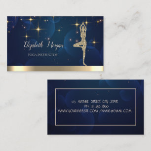 Gouden Meisje Silhouet,Sterren,Yoga Visitekaartje