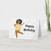 Gouden Meisje Verjaardag Kaart (Voorkant)