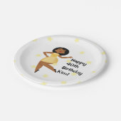 Gouden Meisje Verjaardag Papieren Bordje (Gekanteld)