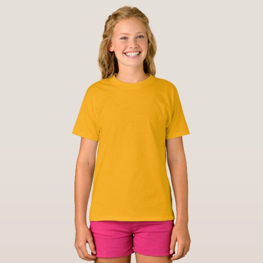 Gouden meisjes basic T-shirt (Voorkant volledig)