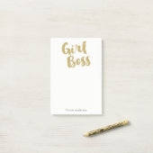 Gouden MEISJES BAZIN Glam Moderne Trendy Chic Meis Post-it® Notes (Op bureau)