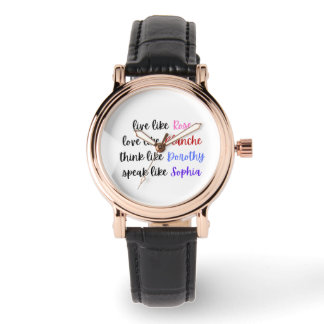 Gouden Meisjes Levenswijsheid Typografie Horloge