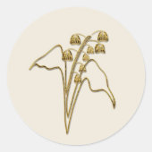 Gouden Meizoeglokje Ronde Sticker (Voorkant)