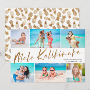 Gouden Mele Kalikimaka 6 Foto Collage Kerstmis Ho Feestdagenkaart