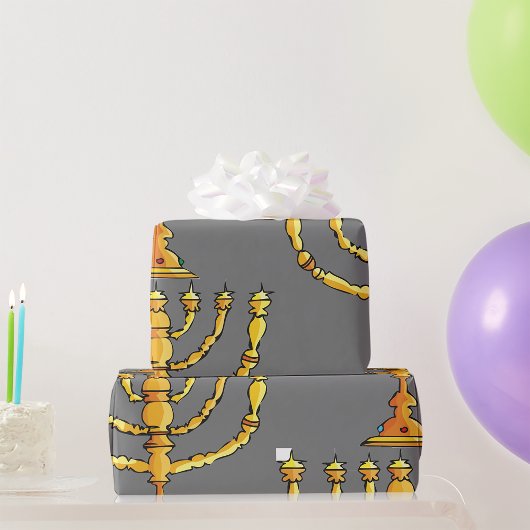 Gouden Menora Joodse Kaarshouder Cadeaupapier