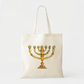 Gouden Menora Joodse Kaarshouder Tote Bag (Voorkant)
