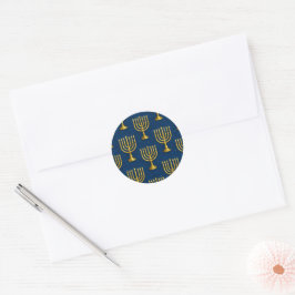Gouden Menorah Patroon Chanoeka Stickers