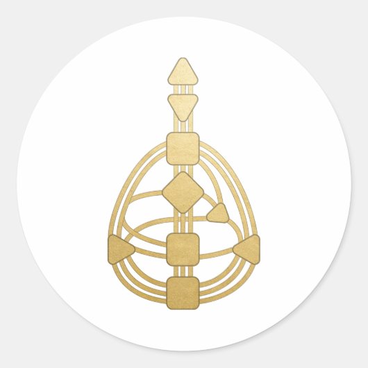 Gouden Menselijk Ontwerp Lichaamsgrafiek Ronde Sticker (Voorkant)