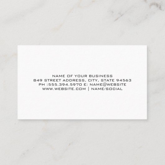 Gouden Mes en Kwast Visitekaartje (Achterkant)