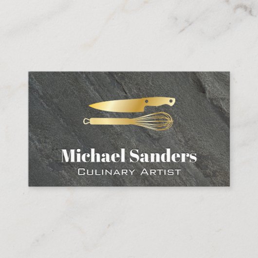 Gouden Mes en Kwast Visitekaartje (Voorkant)