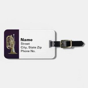 gouden messing-eufonium bagagelabel