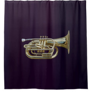 gouden messing-eufonium douchegordijn