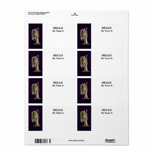 gouden messing-eufonium etiket (Full Sheet)