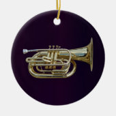 gouden messing-eufonium keramisch ornament (Voorkant)
