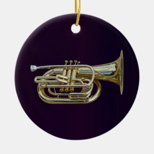 gouden messing-eufonium keramisch ornament (Voorkant)