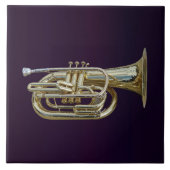 gouden messing-eufonium tegeltje (Voorkant)