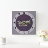 gouden messing-eufonium vierkante klok (Huis)