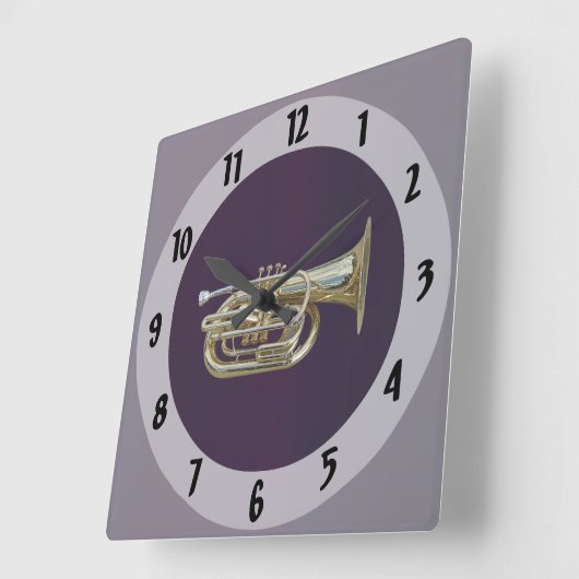 gouden messing-eufonium vierkante klok (Hoek)