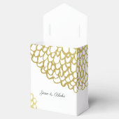 Gouden met de hand getekend bloembladpatroon trouw bedankdoosjes (Geopend)