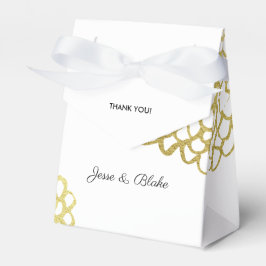 Gouden met de hand getekend bloembladpatroon trouw bedankdoosjes