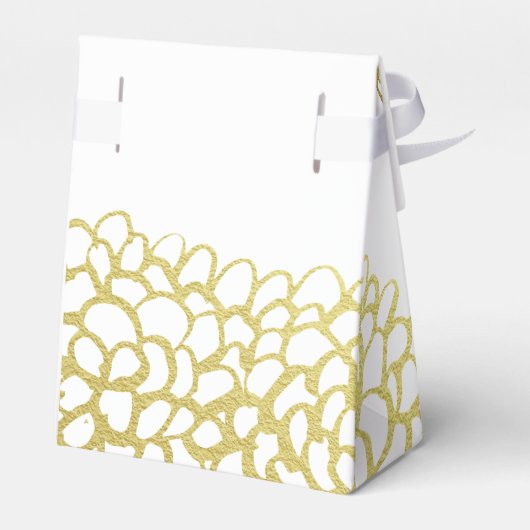 Gouden met de hand getekend bloembladpatroon trouw bedankdoosjes (Achterkant)