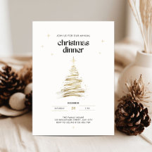 Gouden met de hand getekende kerstdinermenu