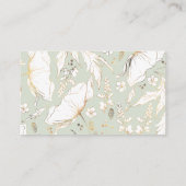 Gouden met de hand getekende wilde bloemen trouwde informatiekaartje (Achterkant)