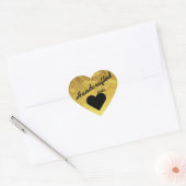 Gouden Met Liefde Handgemaakt Hart Sticker (Envelop)