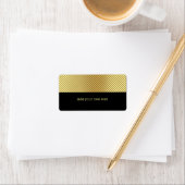 Gouden Metaal Glitter Zwarte Label Sticker (Insitu)