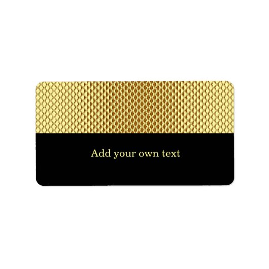 Gouden Metaal Glitter Zwarte Label Sticker (Voorkant)