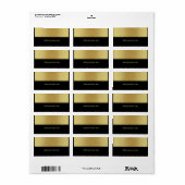 Gouden Metaal Glitter Zwarte Label Sticker (Full Sheet)
