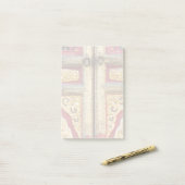 Gouden metaal kant op deur post-it® notes (Op bureau)
