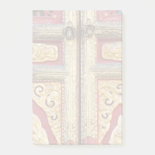 Gouden metaal kant op deur post-it® notes (Voorkant)