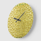 Gouden Metaal: Luxe Patroon Achtergrond. Grote Klok (Hoek)