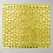 Gouden Metaal: Luxe Patroon Achtergrond. Poster (Voorkant)