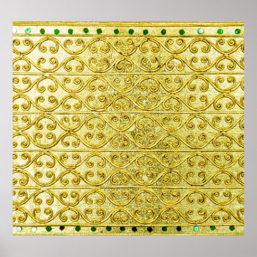 Gouden Metaal: Luxe Patroon Achtergrond. Poster (Voorkant)