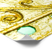 Gouden Metaal: Luxe Patroon Achtergrond. Poster (Hoek)