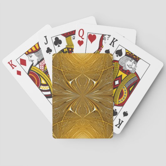 Gouden Metaal Patroon Ontwerp Pokerkaarten (Achterkant)