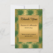 Gouden metaalgroene varen bedankkaart kaart (Voorkant)