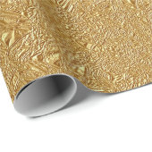 Gouden metaalvlokken cadeaupapier (Rol Hoek)