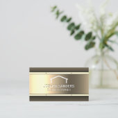 Gouden metalen achtergrond | makelaar visitekaartje (Staand voorkant)