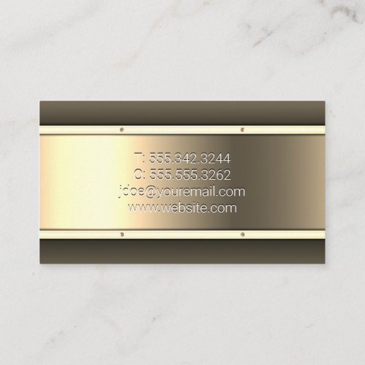 Gouden metalen achtergrond | makelaar visitekaartje (Achterkant)