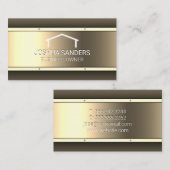 Gouden metalen achtergrond | makelaar visitekaartje (Voorkant / Achterkant)