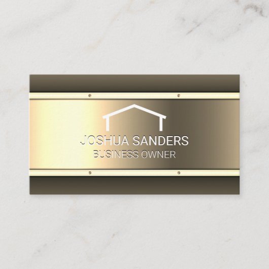 Gouden metalen achtergrond | makelaar visitekaartje (Voorkant)